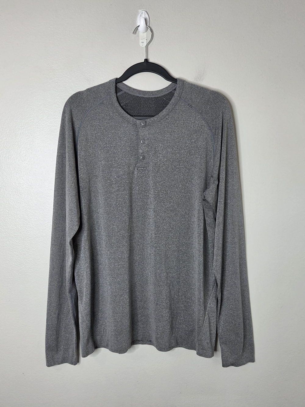 Lululemon Metal Vent Long Sleeve Henley In Gray